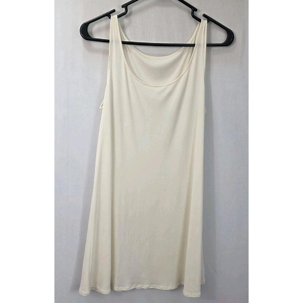 Eileen Fisher Minimalist Capsule Silk Scoop Tank Ivory M
